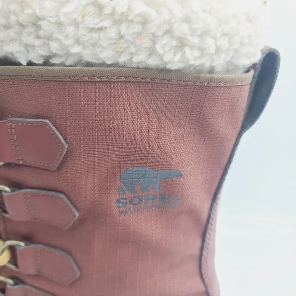 Sorel Men's Brown Black Cozy Carnival Fur Mid-Calf Winter Snow Boots Size 9